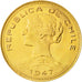 Moneda, Chile, 100 Pesos, 1947, Santiago, SC, Oro, KM:175