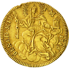 Münze, Italien Staaten, PAPAL STATES, Benedict XIV, Zecchino, 1746, Roma, SS