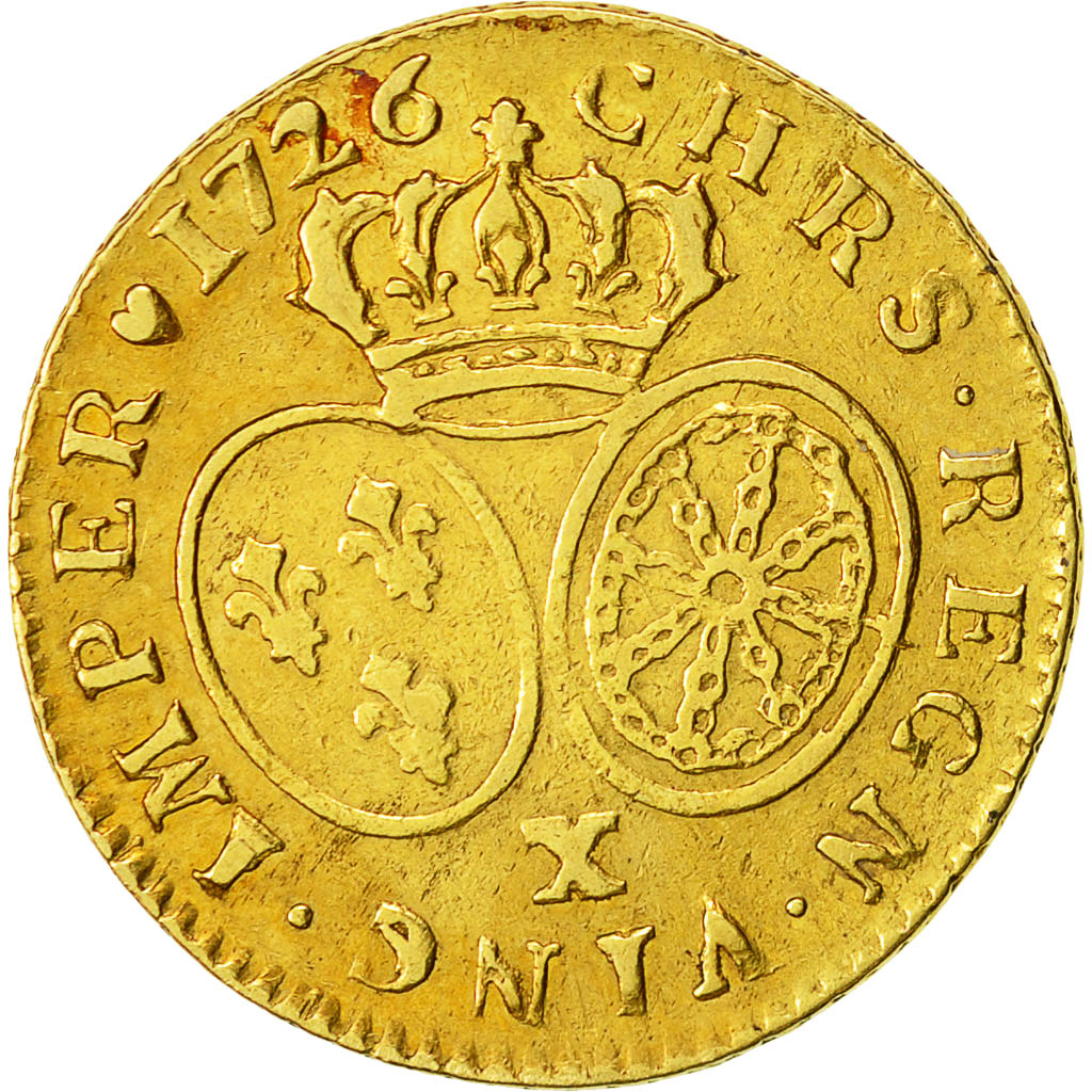 Munten, Frankrijk, Louis XV, Louis d'or aux lunettes, Louis d'Or, 1726, Amiens