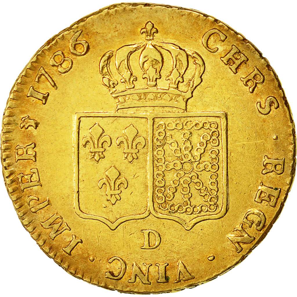 Moneta, Francia, Louis XVI, Double louis d'or à la tête nue, 1786, Lyon
