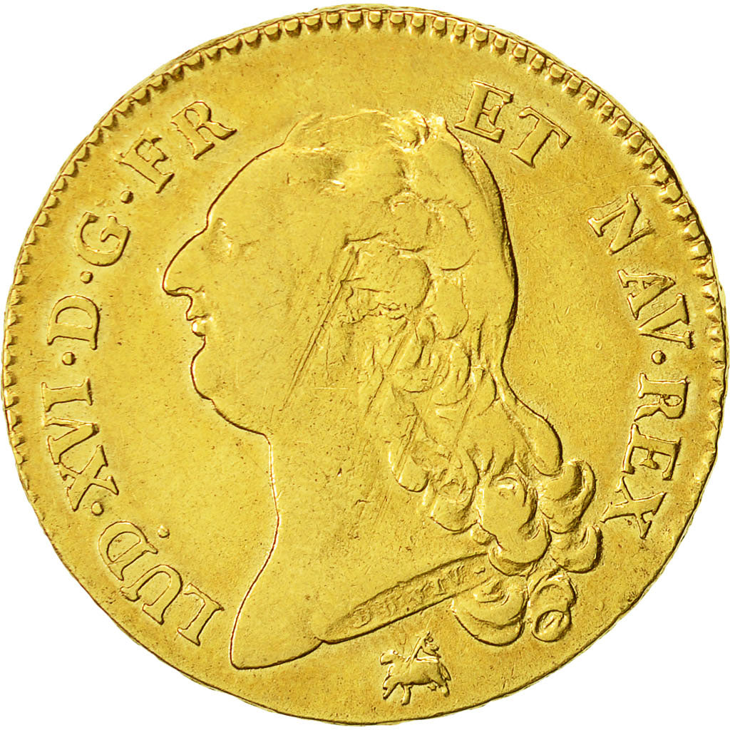 Moneta, Francia, Louis XVI, Double louis d'or à la tête nue, 2 Louis D'or