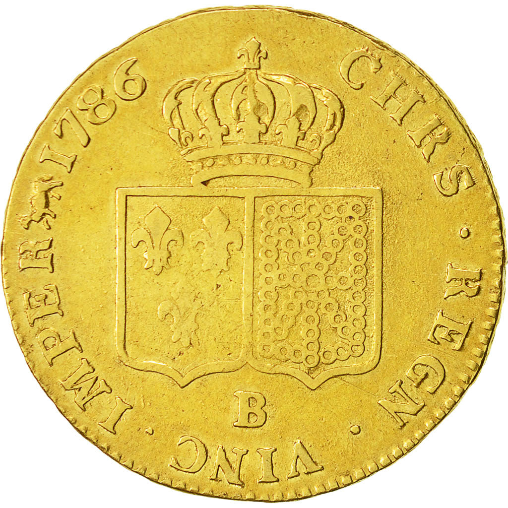 Moneta, Francia, Louis XVI, Double louis d'or à la tête nue, 2 Louis D'or