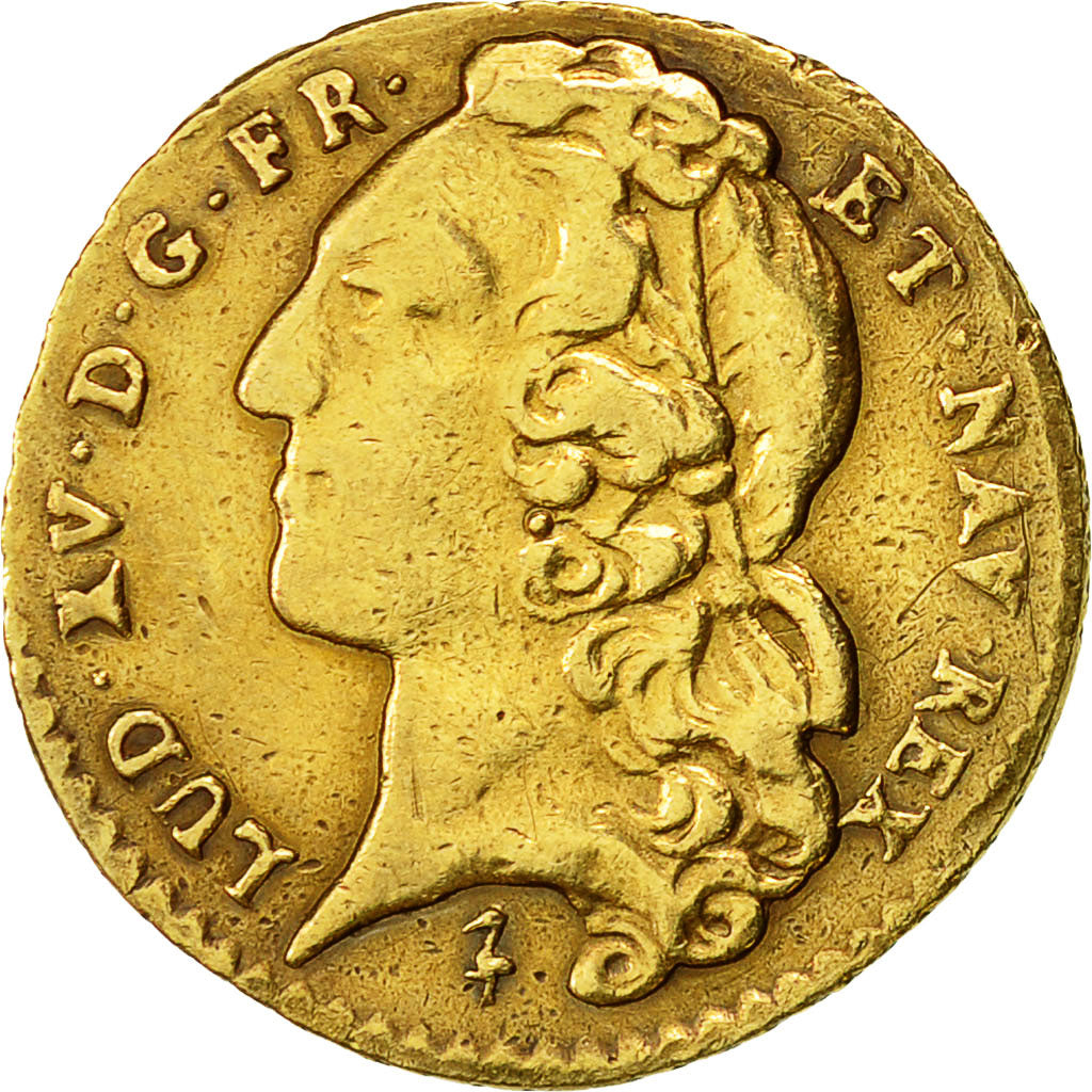 Coin, France, Louis XV, 1/2 Louis d'or au bandeau, 1743, Lille, KM:517.9