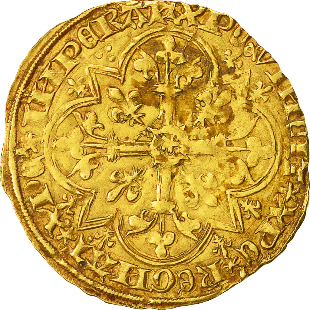 Munten, Frankrijk, Charles VI, Agnel d'or, Paris, FR+, Goud, Duplessy:372