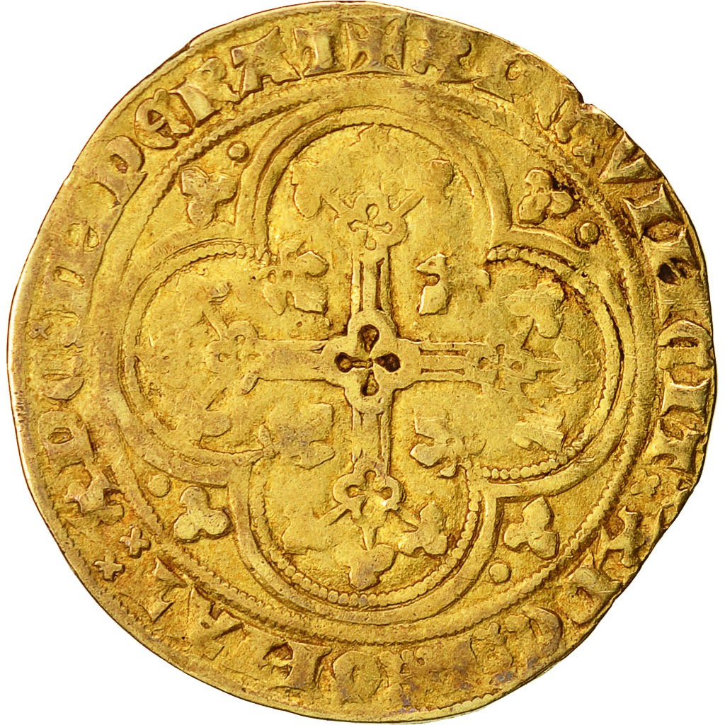 Coin, France, Jean II le Bon, Ecu d'or à la chaise, Ecu d'or, VF(20-25), Gold