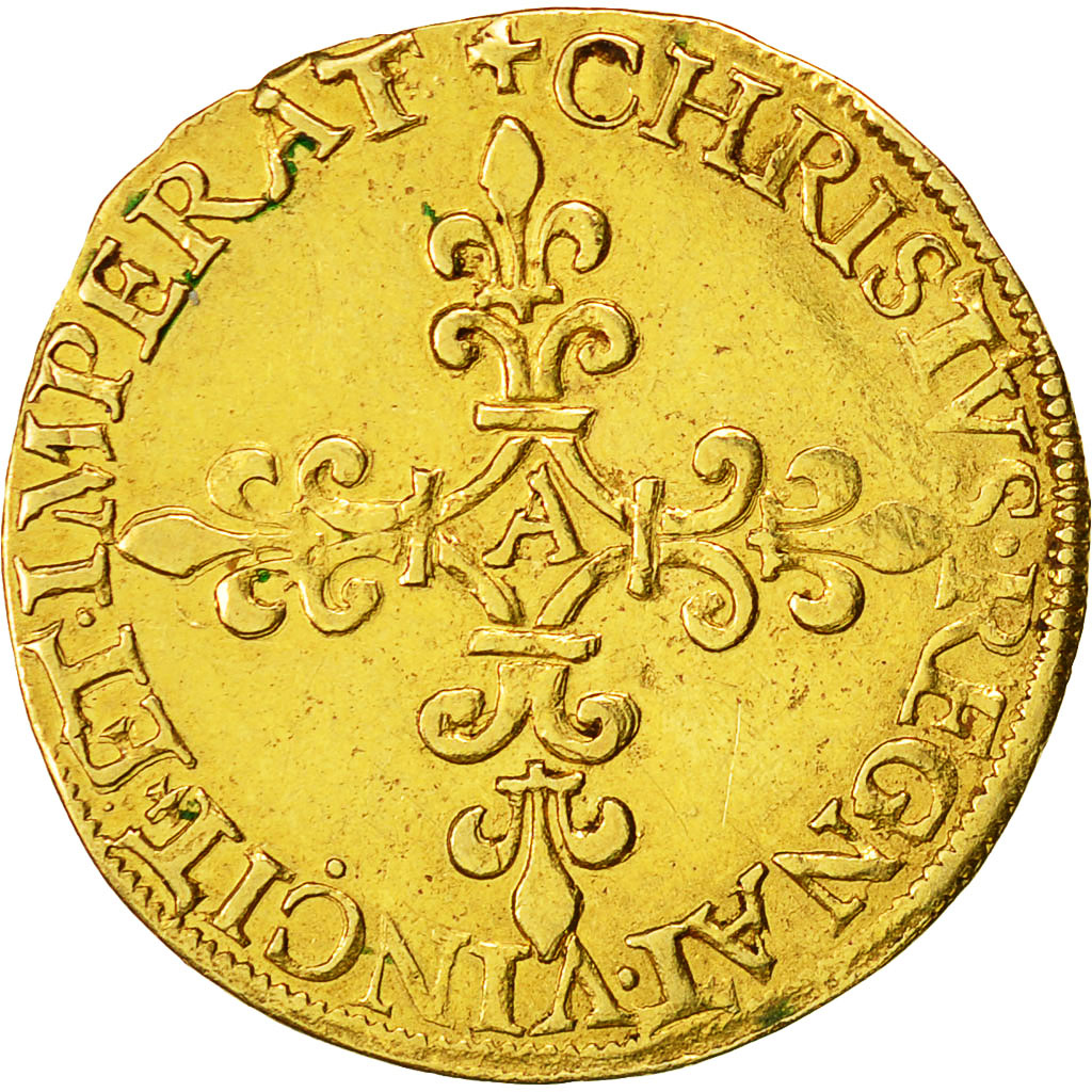 Coin, France, Charles IX, Ecu d'or, 1563, Paris, AU(50-53), Gold, Duplessy:1057