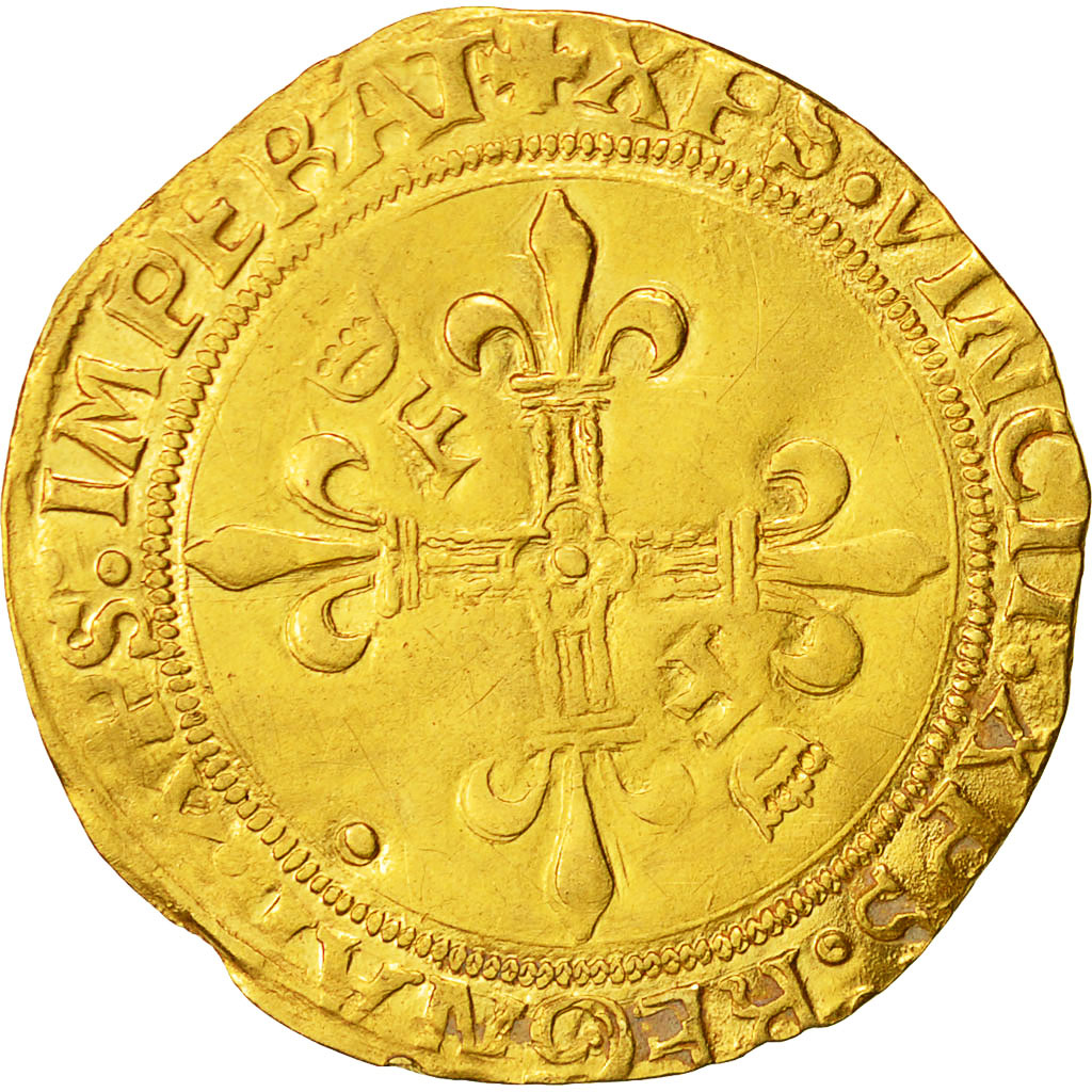 Munten, Frankrijk, François Ier, Ecu d'or, Paris, FR+, Goud, Duplessy:771A