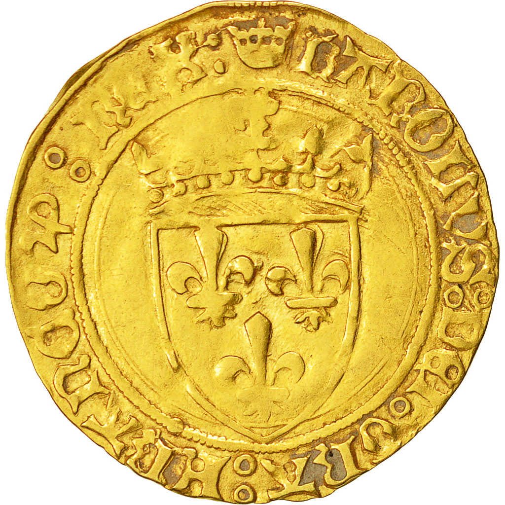 Moneta, Francia, Charles VIII, Ecu d'or, Rouen, BB, Oro, Duplessy:575