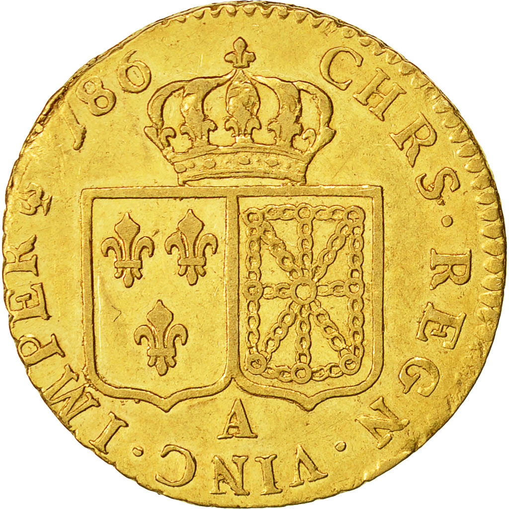 Münze, Frankreich, Louis XVI, Louis d'or à la tête nue, Louis d'Or, 1786