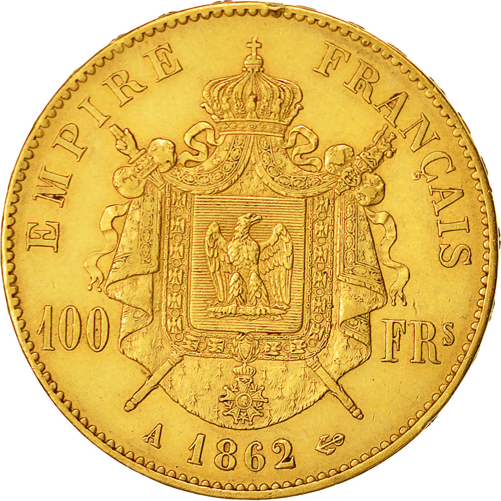 Coin, France, Napoleon III, 100 Francs, 1862, Paris, EF(40-45)