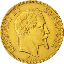 Moneta, Francia, Napoleon III, Napoléon III, 100 Francs, 1867, Strasbourg, BB