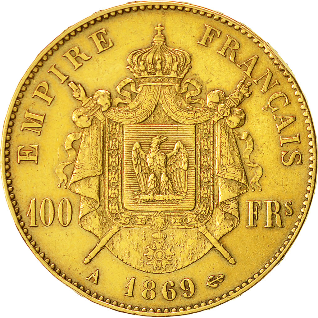 Coin, France, Napoleon III, 100 Francs, 1869, Paris, EF(40-45)