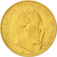 Münze, Monaco, Charles III, 20 Francs, Vingt, 1878, Paris, SS, Gold, KM:98