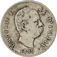 Coin, Italy, Umberto I, 50 Centesimi, 1889, Rome, EF(40-45), Silver, KM:26