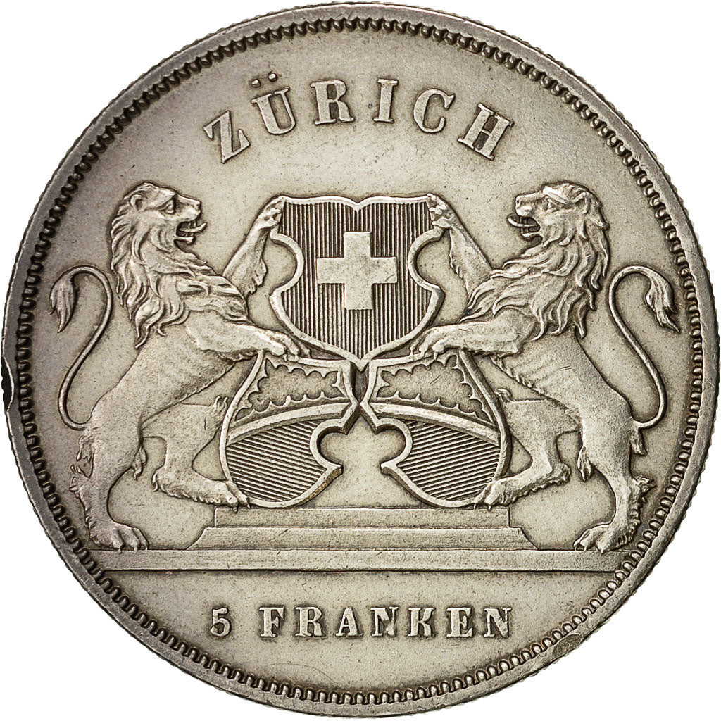 Coin, Switzerland, 5 Francs, 1859, AU(50-53), Silver, KM:S5