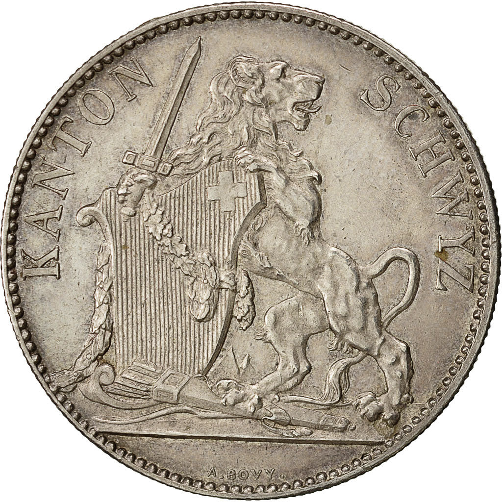 Coin, Switzerland, 5 Francs, 1867, AU(55-58), Silver, KM:S9