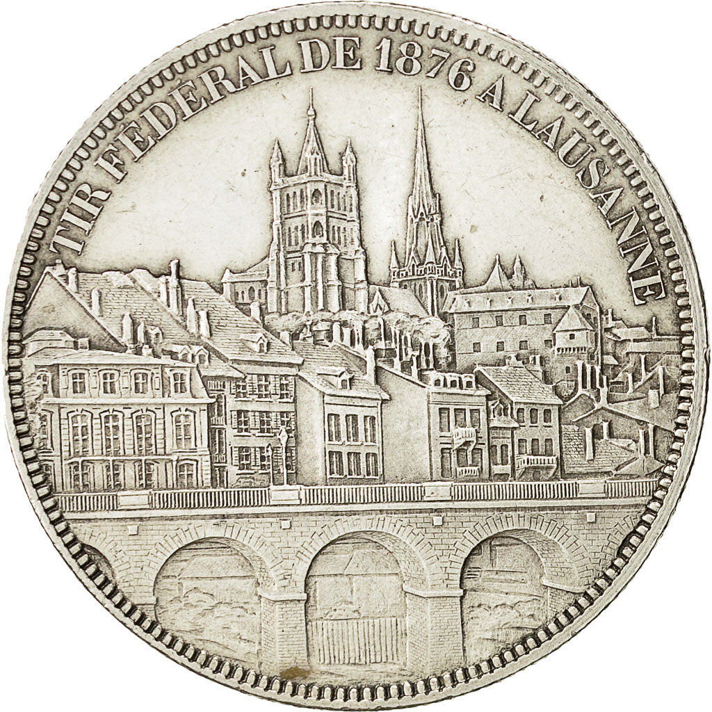Coin, Switzerland, 5 Francs, 1876, AU(55-58), Silver, KM:S13