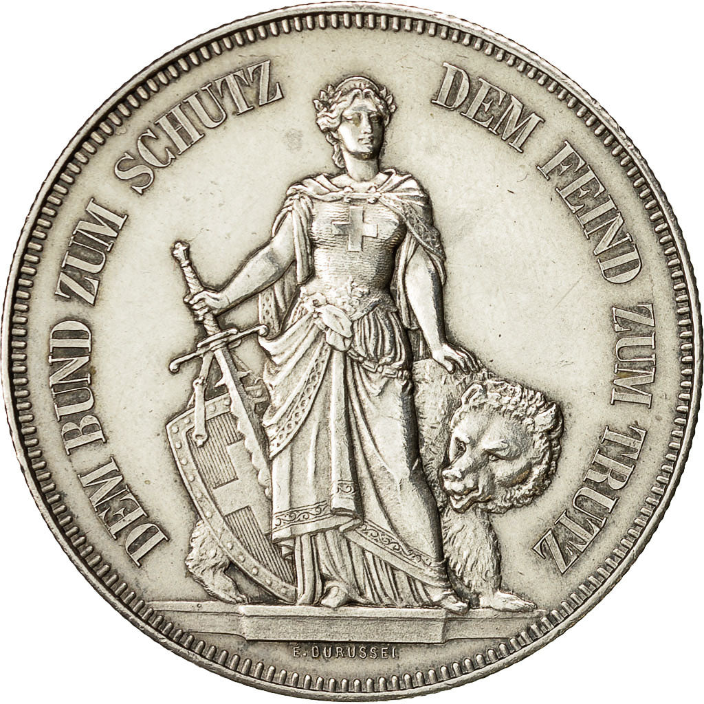 Coin, Switzerland, 5 Francs, 1885, AU(55-58), Silver, KM:S17