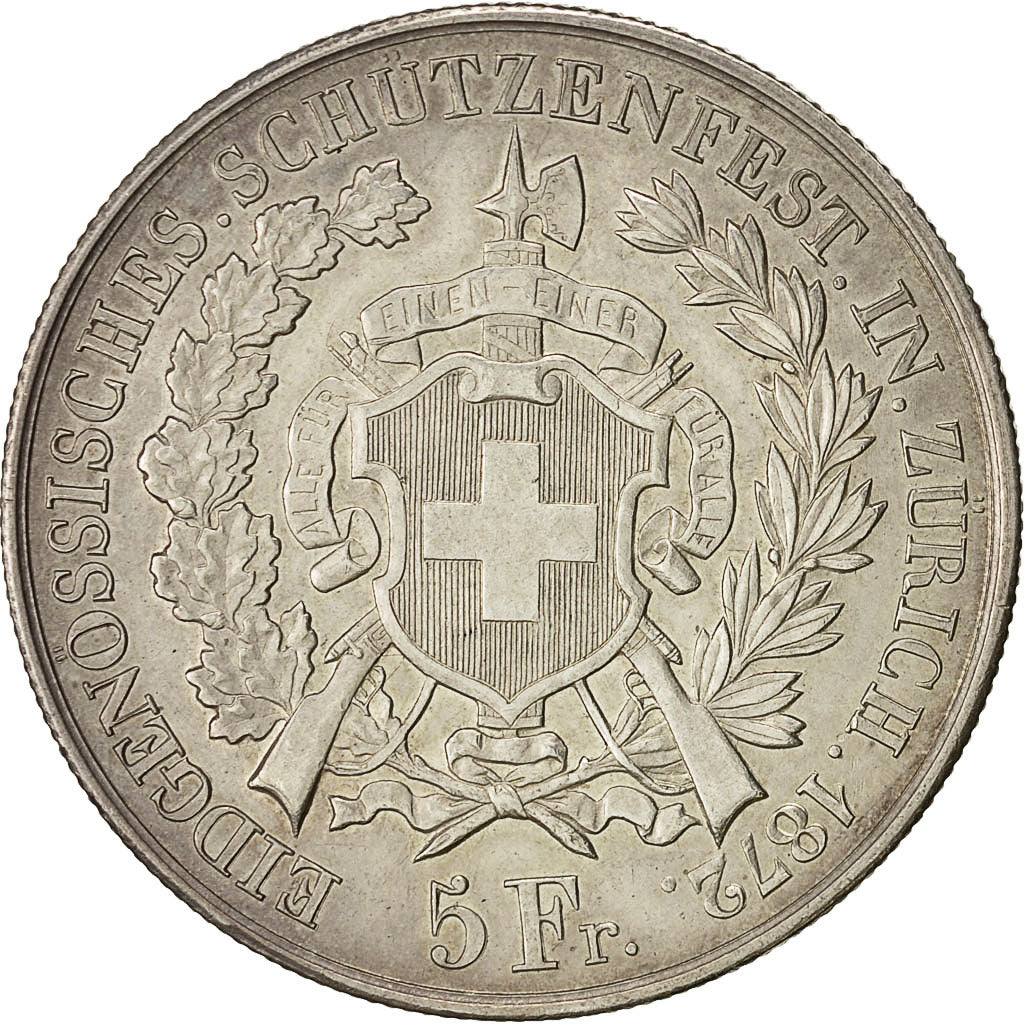 Monnaie, Suisse, 5 Francs, 1872, SUP, Argent, KM:S11