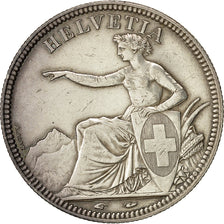 Coin, Switzerland, 5 Francs, 1851, Paris, AU(50-53), Silver, KM:11