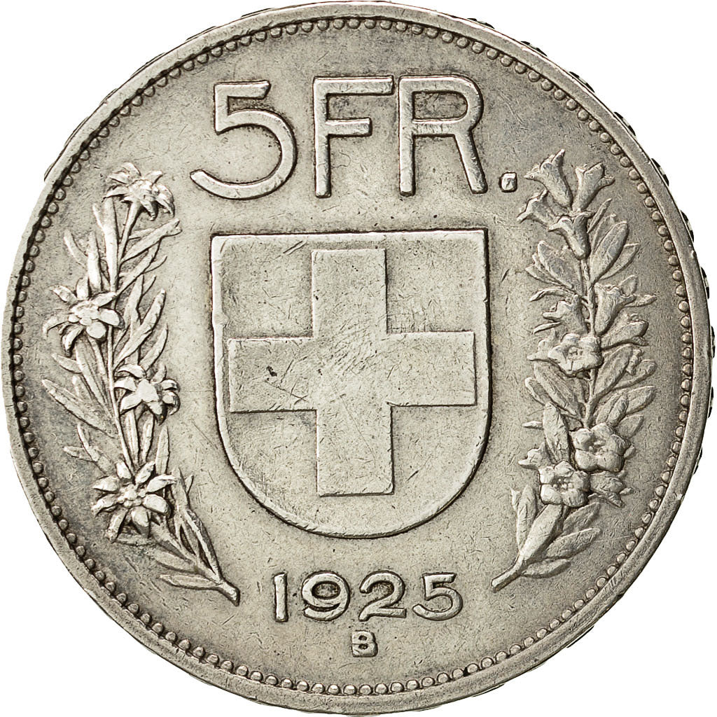 Münze, Schweiz, 5 Francs, 1925, Bern, SS, Silber, KM:38