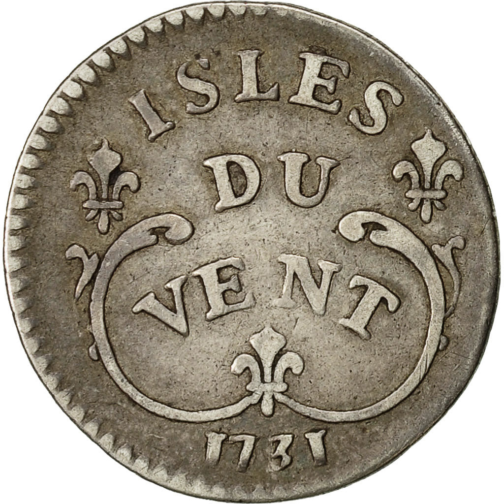 Monnaie, Windward Islands, Louis XV, 12 Sols, 1731, La Rochelle, TTB, Argent