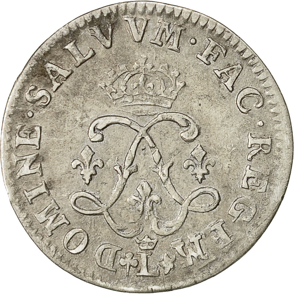 Moneta, Francia, Louis XIV, 4 Sols aux 2 L, 4 Sols, 1691, Lille, MB+, Argento