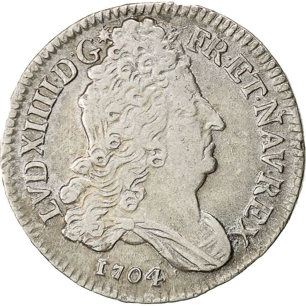 Monnaie, France, Louis XIV, 10 Sols aux insignes, 10 Sols-1/8 Ecu, 1704, Lyon