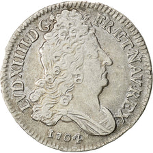 Monnaie, France, Louis XIV, 10 Sols aux insignes, 10 Sols-1/8 Ecu, 1704, Lyon