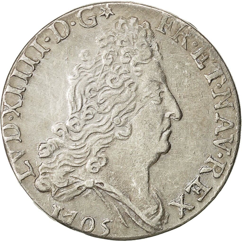 Münze, Frankreich, Louis XIV, 10 Sols aux insignes, 10 Sols-1/8 Ecu, 1705