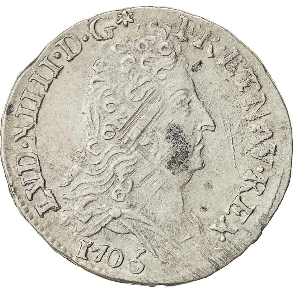 Monnaie, France, Louis XIV, 10 Sols aux insignes, 10 Sols-1/8 Ecu, 1706, Rennes