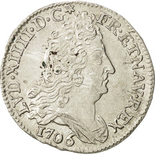 Coin, France, Louis XIV, 10 Sols aux insignes, 10 Sols-1/8 Ecu, 1706, Rennes