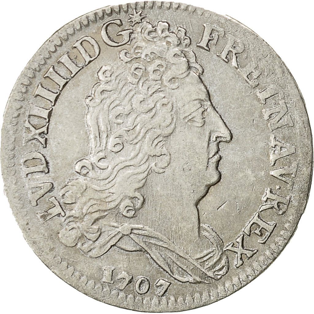 Coin, France, Louis XIV, 10 Sols aux insignes, 10 Sols-1/8 Ecu, 1707, Paris