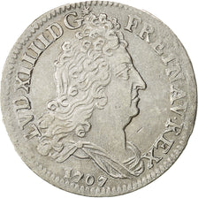 Coin, France, Louis XIV, 10 Sols aux insignes, 10 Sols-1/8 Ecu, 1707, Paris