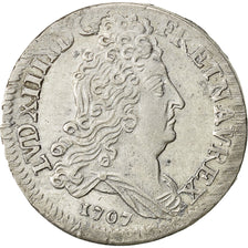 Münze, Frankreich, Louis XIV, 10 Sols aux insignes, 10 Sols-1/8 Ecu, 1707