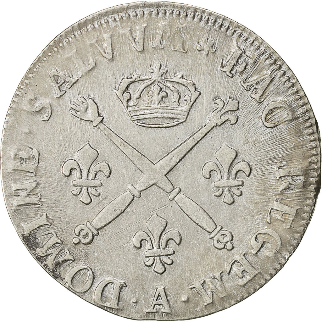 Monnaie, France, Louis XIV, 20 Sols aux insignes, 1/4 Ecu, 1708, Paris, TTB