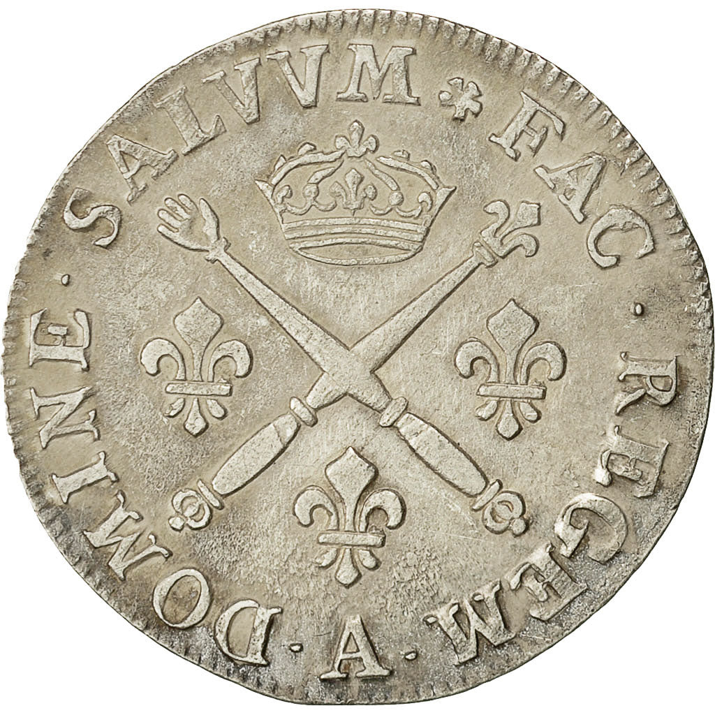 Coin, France, Louis XIV, 20 Sols aux insignes, 1/4 Ecu, 1707, Paris, EF(40-45)