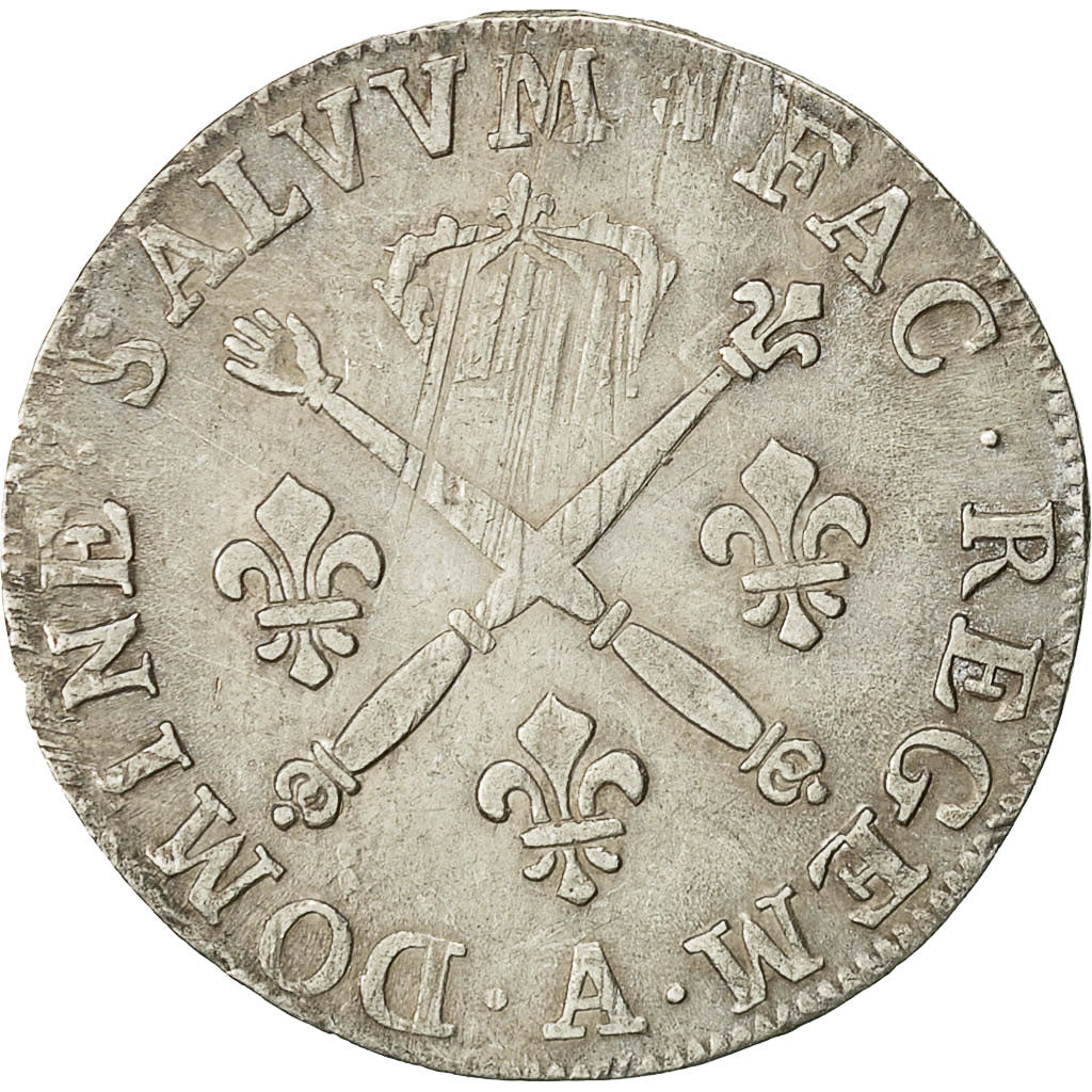 Munten, Frankrijk, Louis XIV, 20 Sols aux insignes, 1/4 Ecu, 1707, Paris, ZF