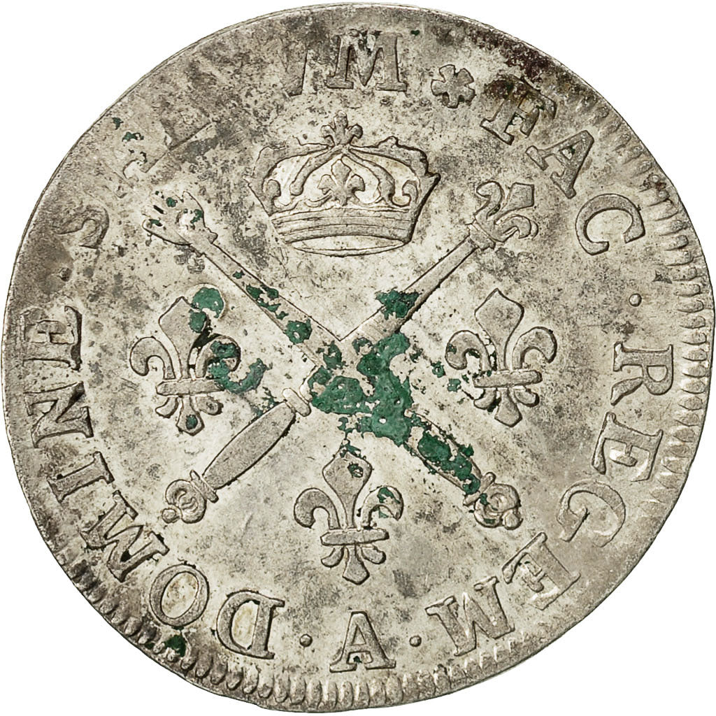 Monnaie, France, Louis XIV, 20 Sols aux insignes, 1/4 Ecu, 1707, Paris, TTB