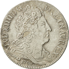 Moneta, Francia, Louis XIV, 20 Sols aux insignes, 1/4 Ecu, 1708, Lille, MB+