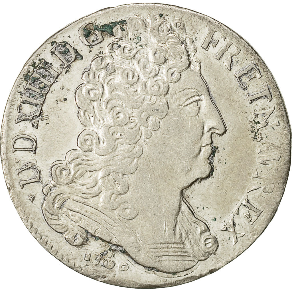 Coin, France, Louis XIV, 20 Sols aux insignes, 1/4 Ecu, 1708, Lille, AU(50-53)