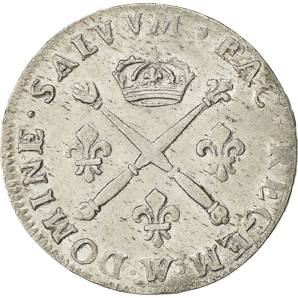 Coin, France, Louis XIV, 20 Sols aux insignes, 1/4 Ecu, 1708, Lille, AU(50-53)