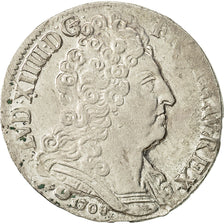 Coin, France, Louis XIV, 20 Sols aux insignes, 1/4 Ecu, 1708, Lille, AU(55-58)