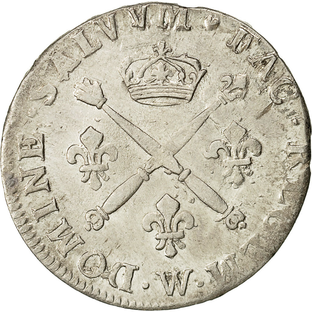 Coin, France, Louis XIV, 20 Sols aux insignes, 1/4 Ecu, 1708, Lille, AU(55-58)
