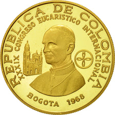 Munten, Colombia, 300 Pesos, 1968, UNC-, Goud, KM:233
