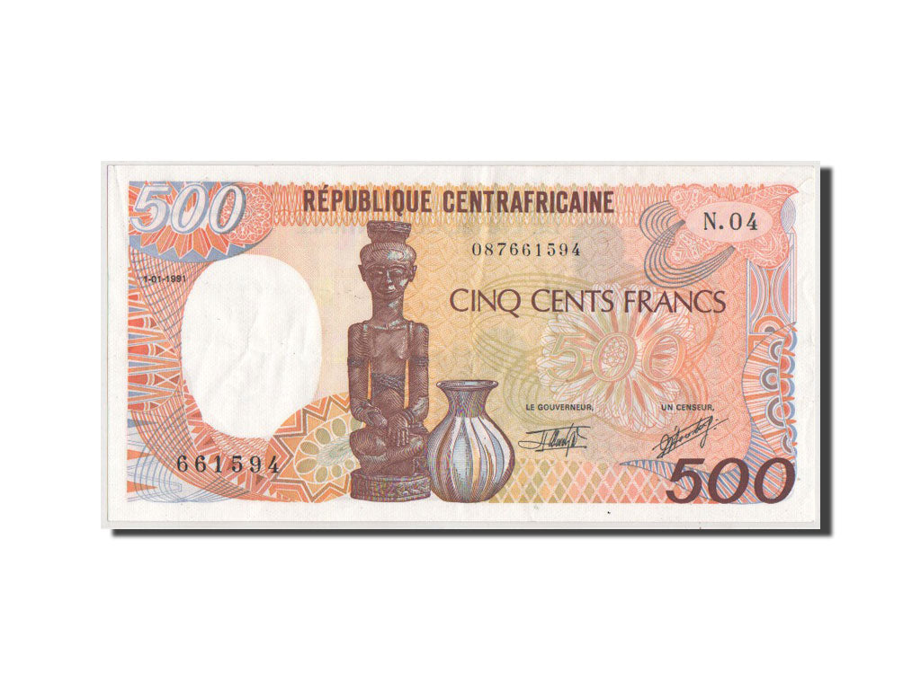 Central African Republic, 500 Francs, 1-1-1991, KM:14d