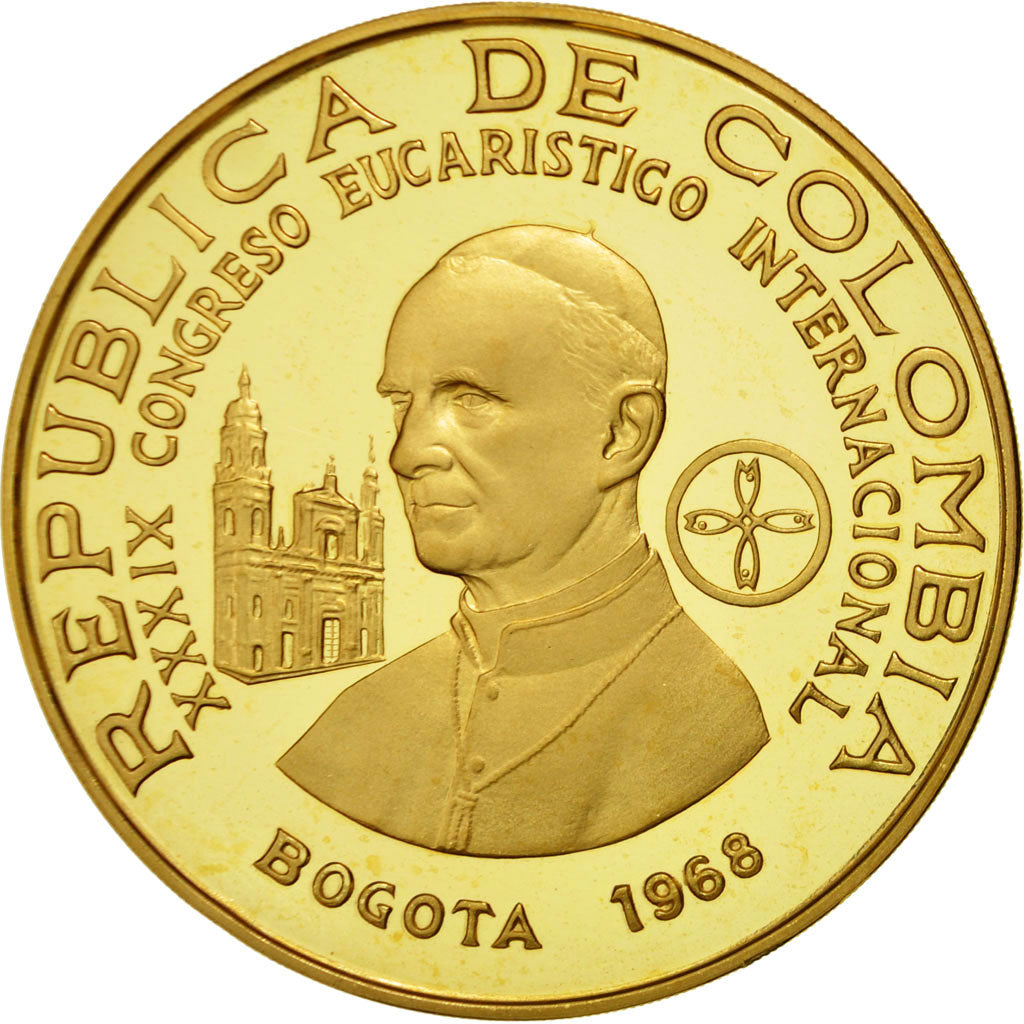 Moneda, Colombia, 1500 Pesos, 1968, SC, Oro, KM:235