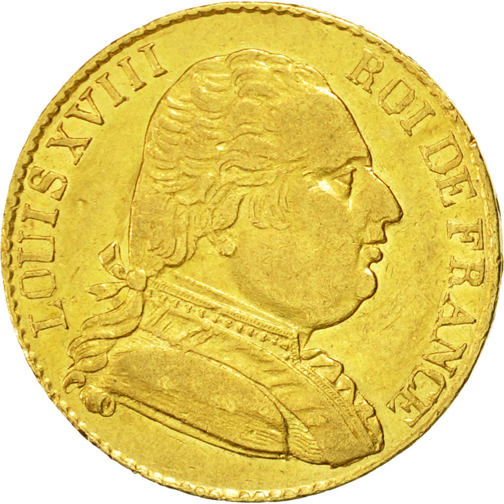Moneta, Francia, Louis XVIII, 20 Francs, 1815, London, BB, Oro, KM:1