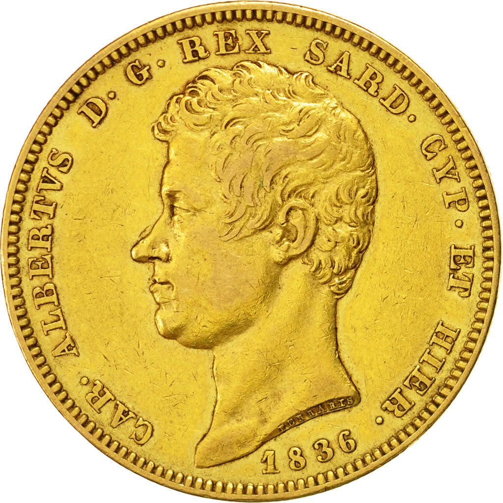 Coin, ITALIAN STATES, SARDINIA, Carlo Alberto, 100 Lire, 1836, Genoa, EF(40-45)