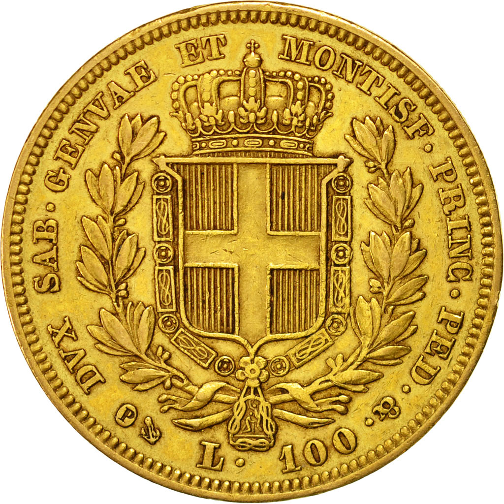 Coin, ITALIAN STATES, SARDINIA, Carlo Alberto, 100 Lire, 1836, Genoa, EF(40-45)